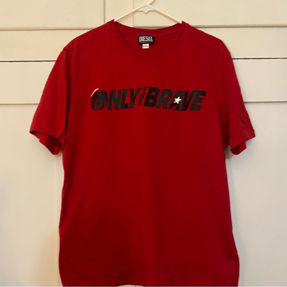 Diesel Bold Red Tee with Graphic Print